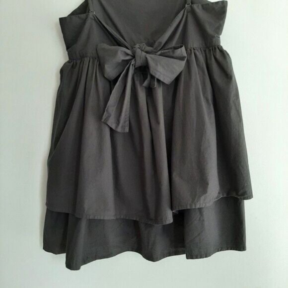 ASOS Empire Waist Ruffle Mini Dress Back Bow Tie Sz 10 - Picture 7 of 9